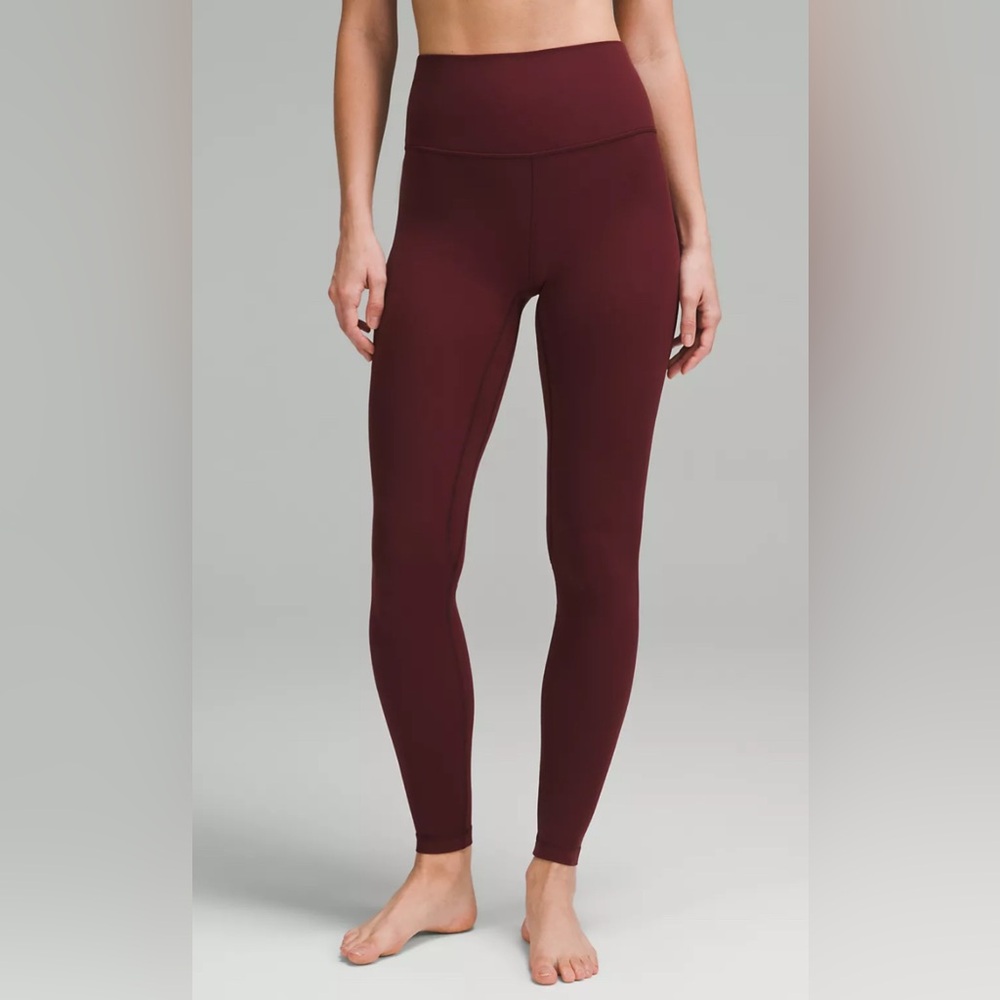 Burgundy Lulu Lemon Align High Rise Leggings, Size 2